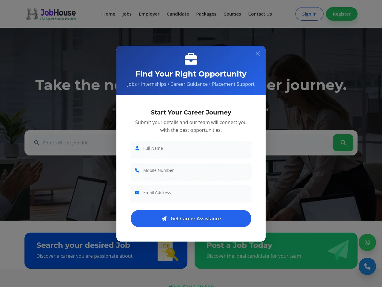 JobHouse website screenshot