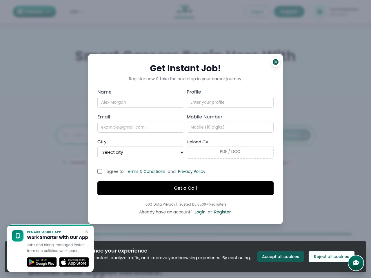 Remark website screenshot