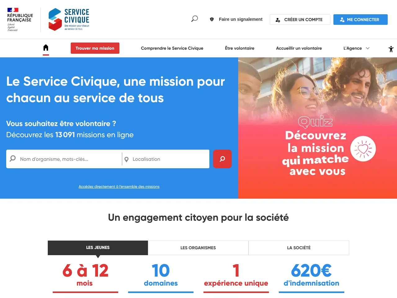 Service Civique screenshot Service Civique website screenshot