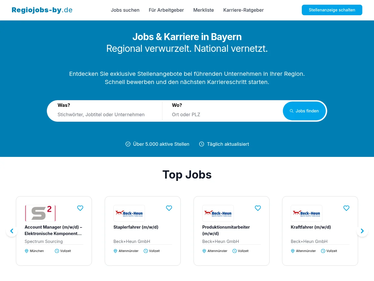 Regiojobs-by website screenshot