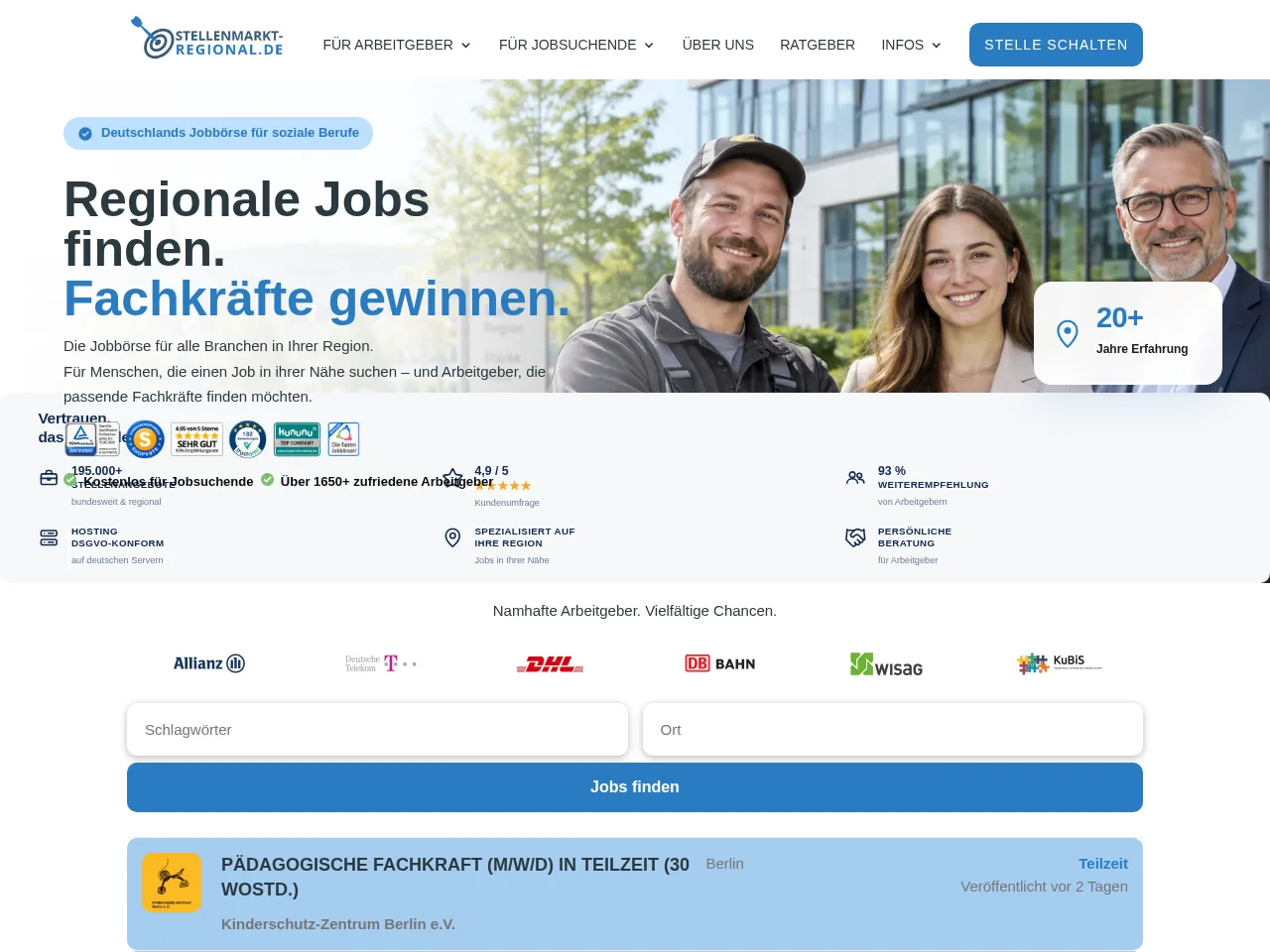 Stellenmarkt Regional screenshot Stellenmarkt Regional website screenshot