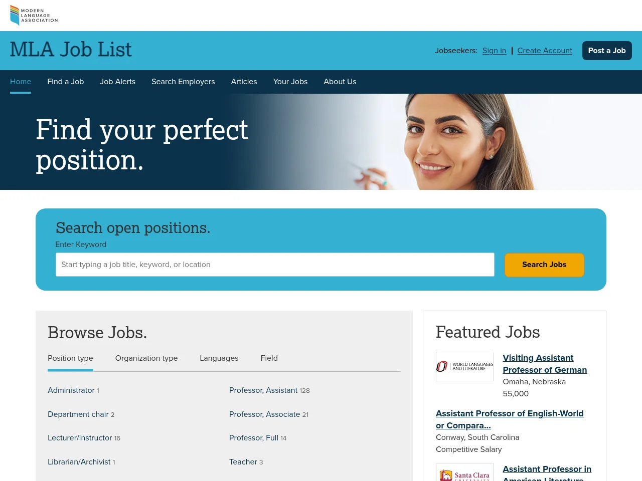 MLA Job List screenshot MLA Job List website screenshot