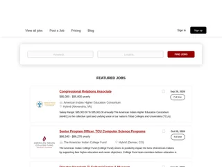 Tribal College Journal Job Board screenshot preview