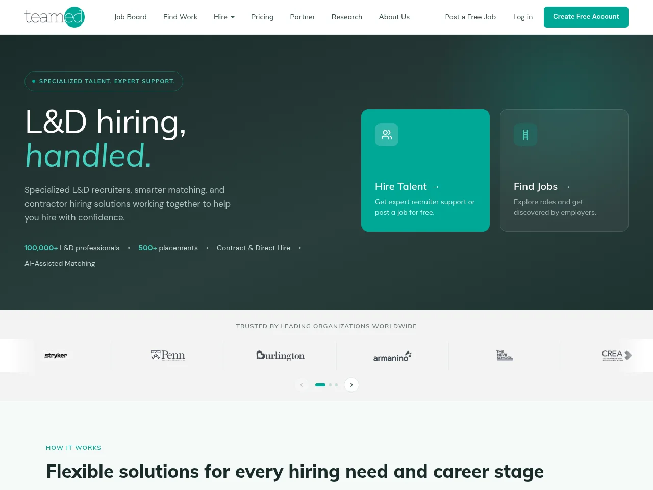 Teamed website screenshot