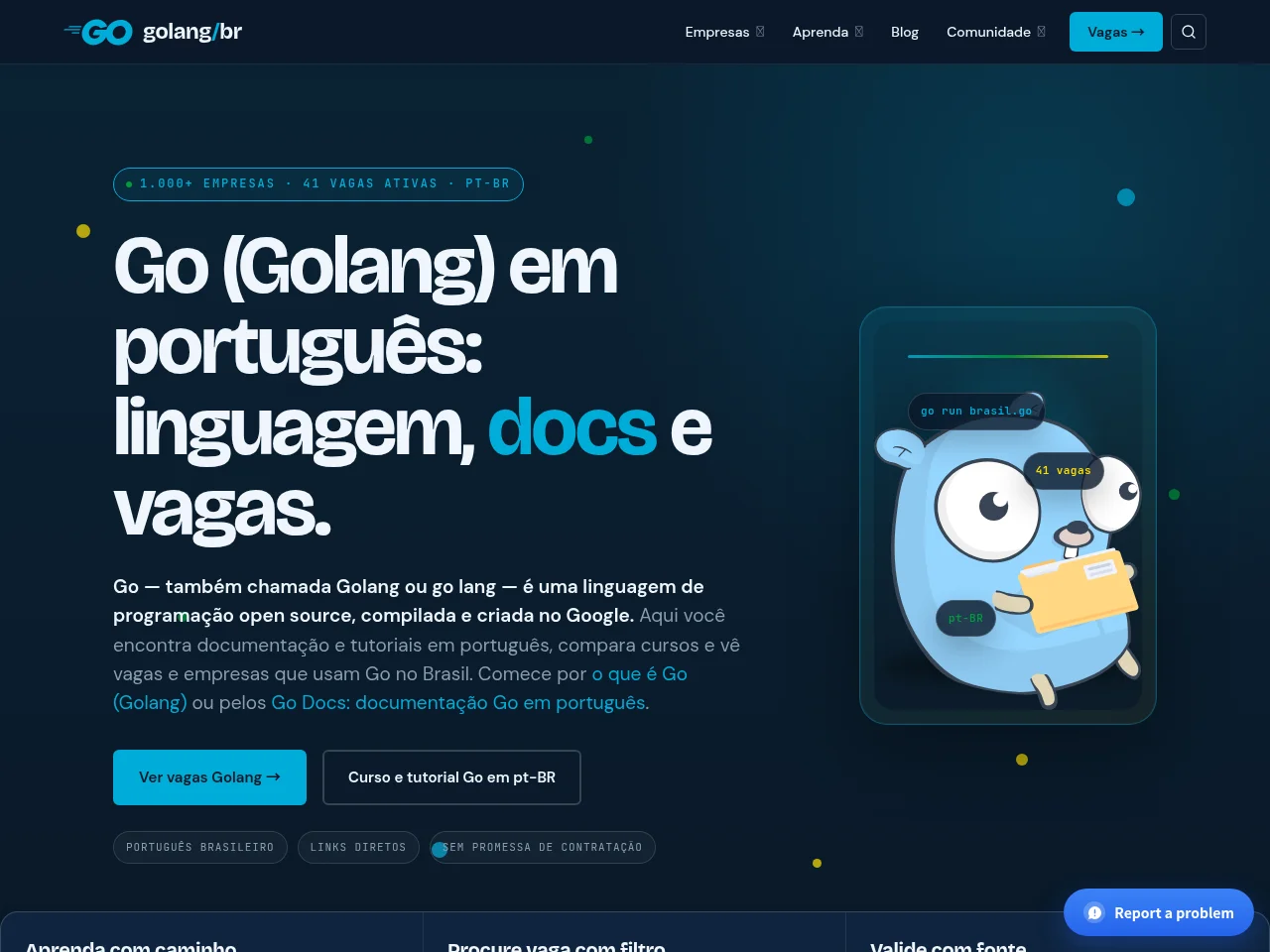 Golang Brasil website screenshot