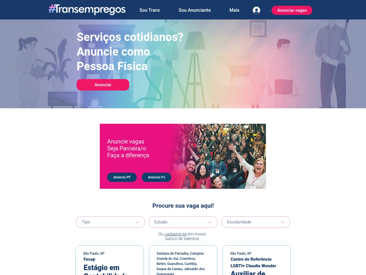 TransEmpregos website screenshot