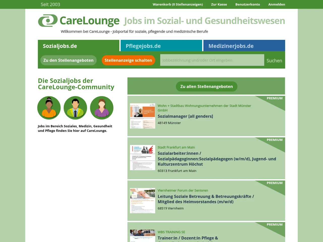 Sozialjobs website screenshot