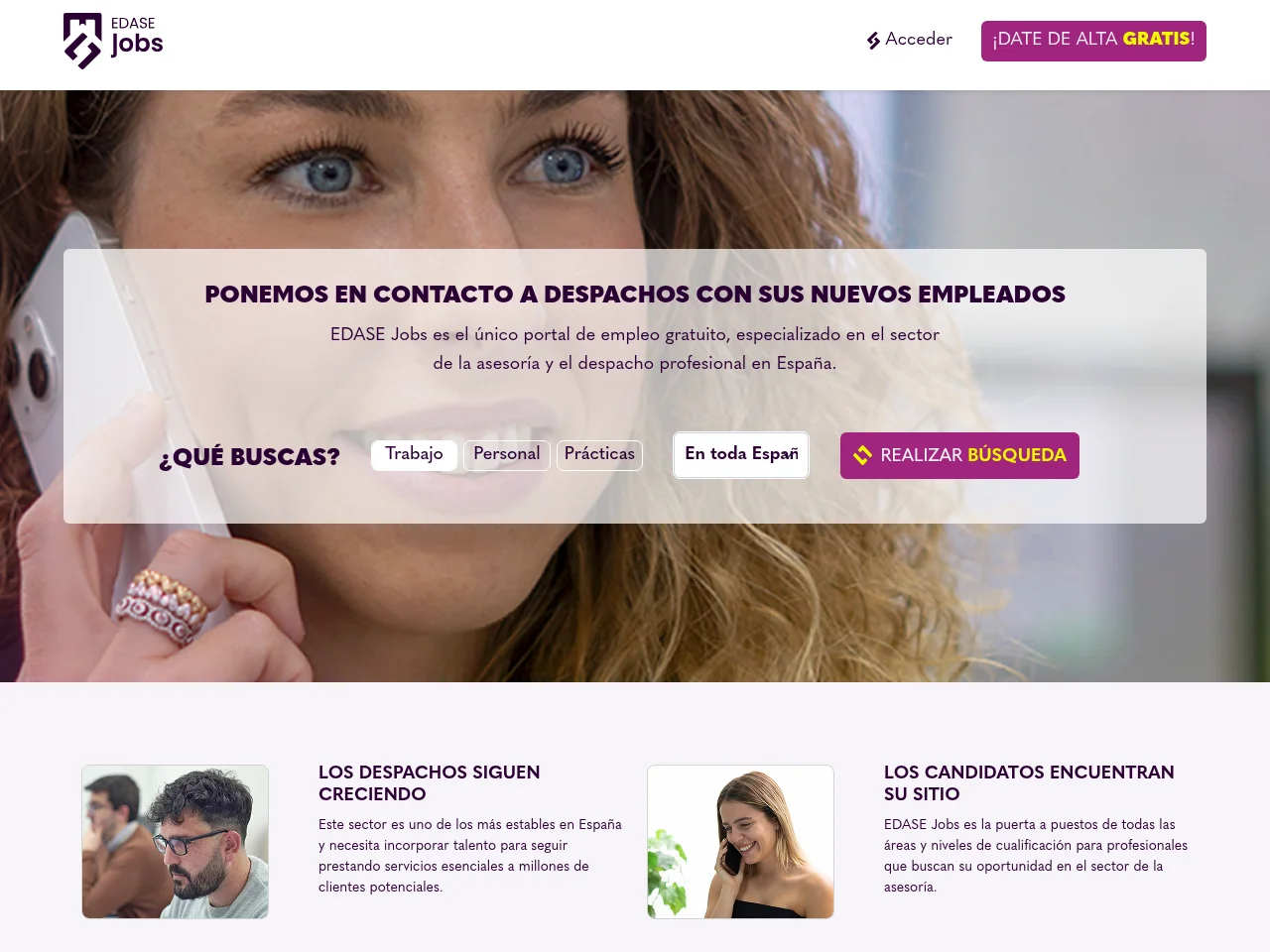 EDASE Jobs website screenshot