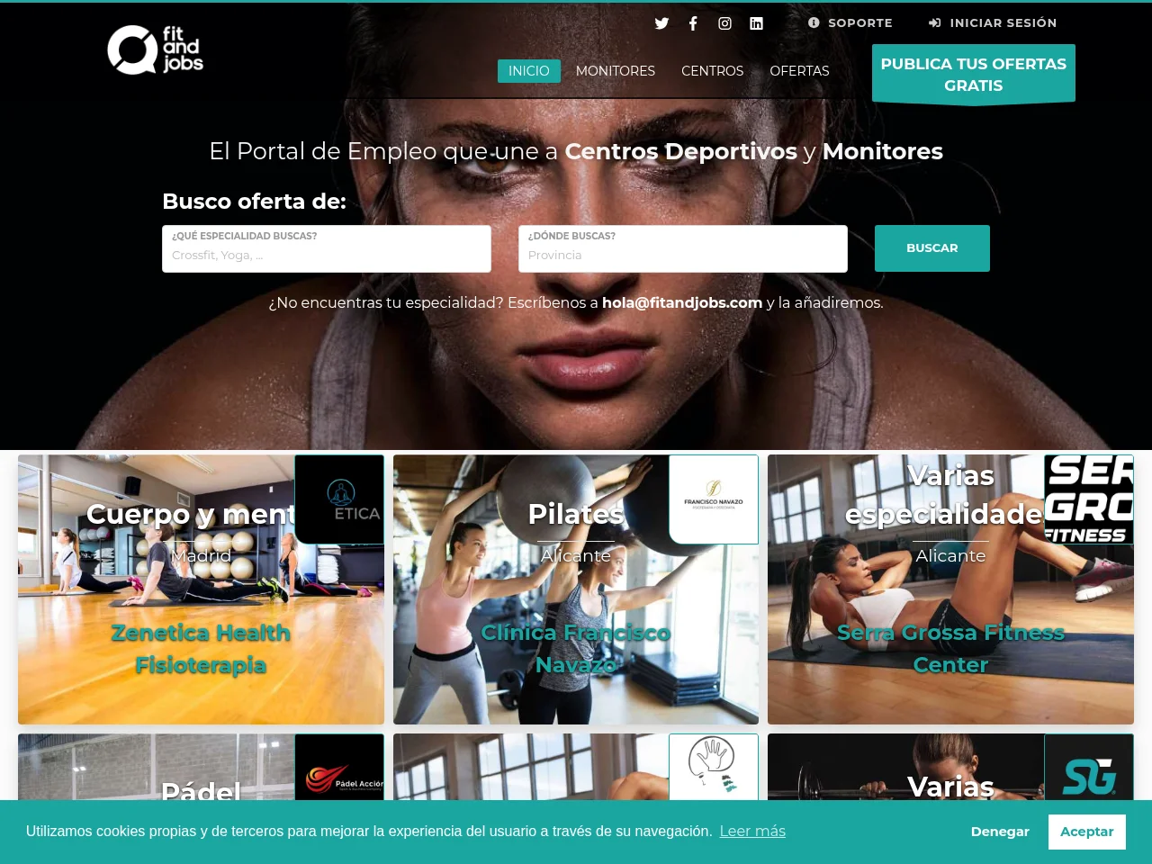 Fitandjobs website screenshot
