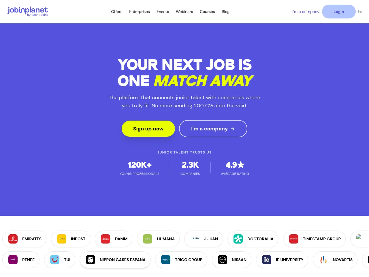 Jobinplanet website screenshot