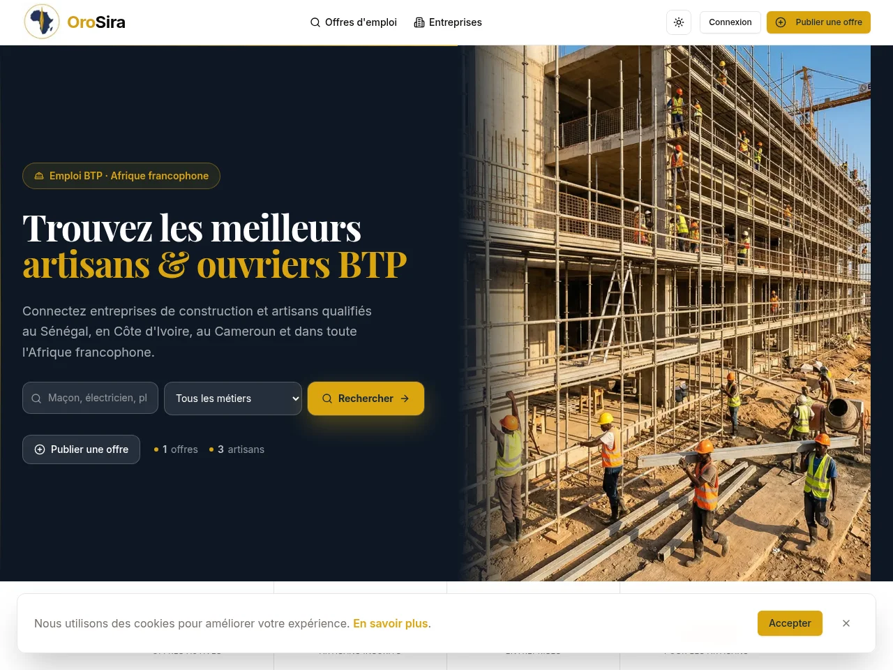 OroSira Emploi screenshot OroSira Emploi website screenshot