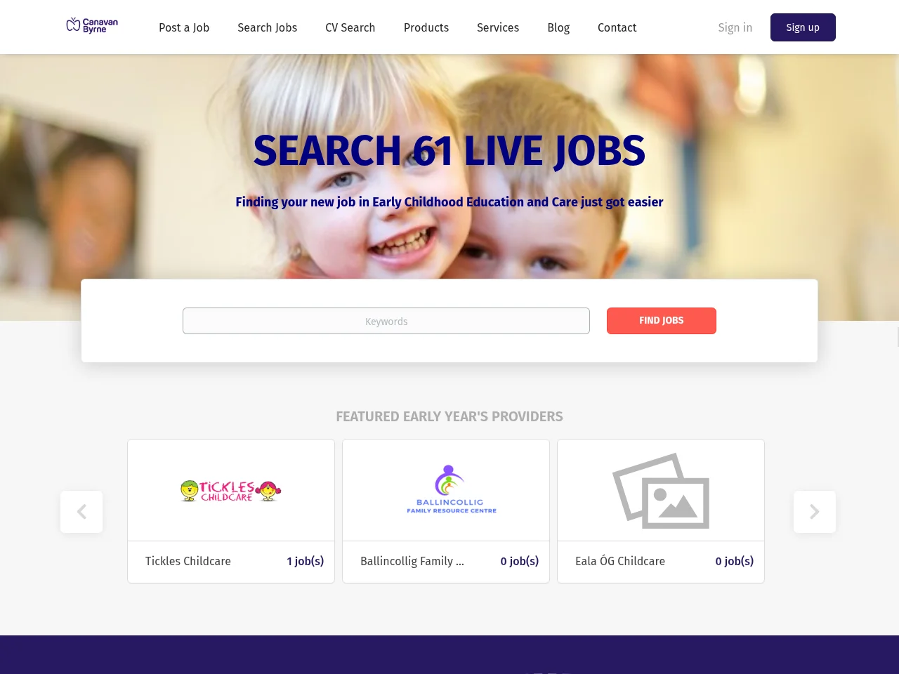 EYCEjobs screenshot EYCEjobs website screenshot
