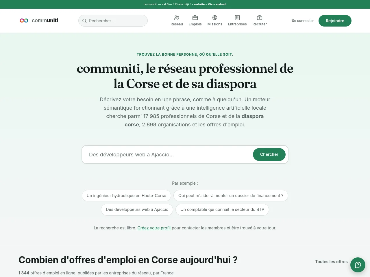 communiti website screenshot