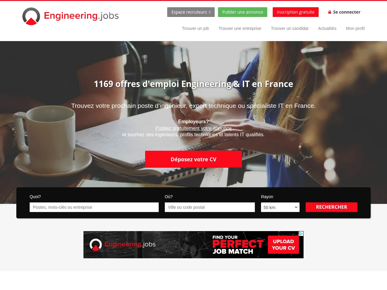 Engineering website screenshot
