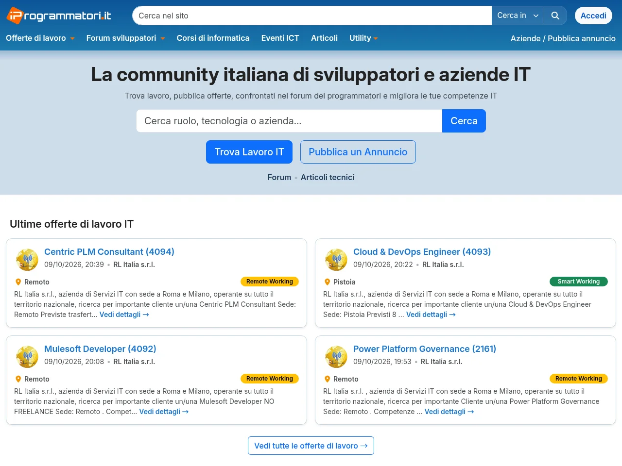 iProgrammatori screenshot iProgrammatori website screenshot