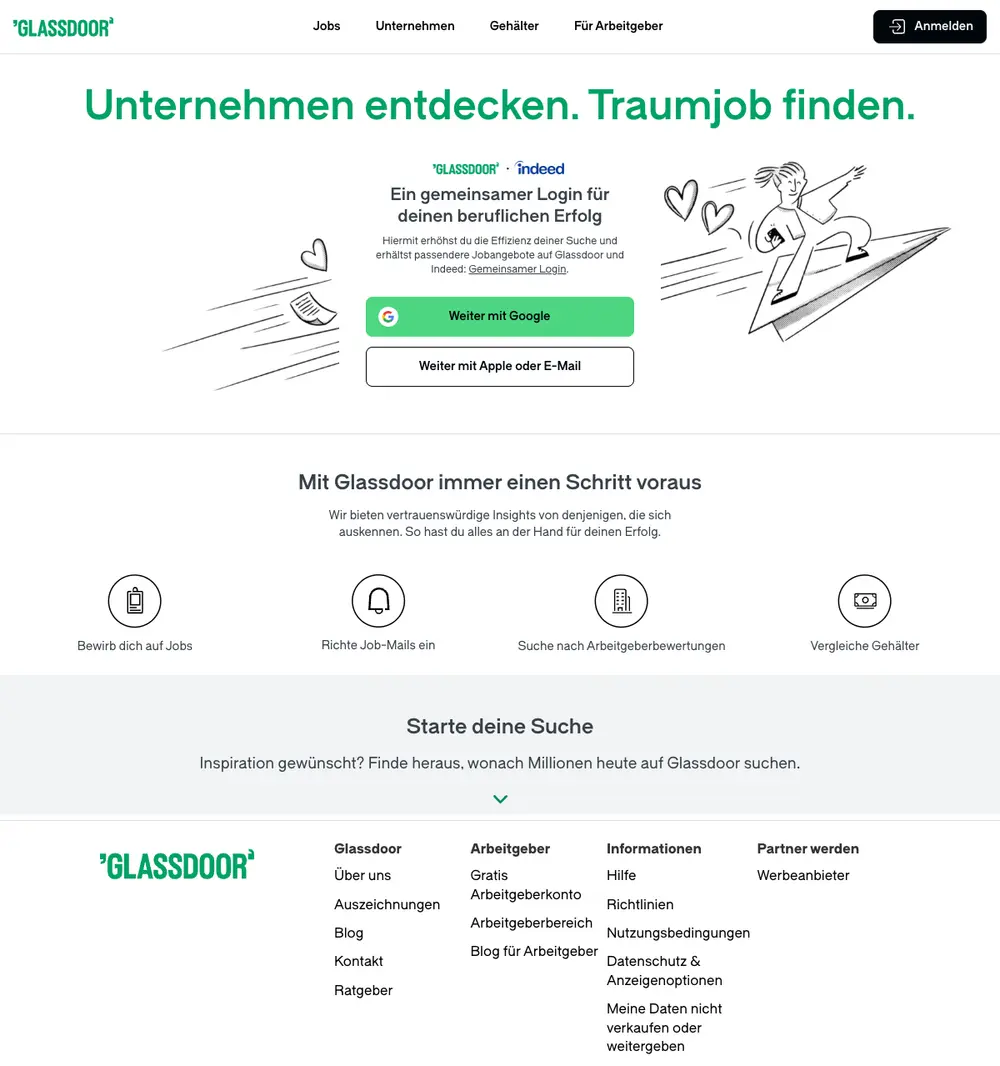 Glassdoor website screenshot