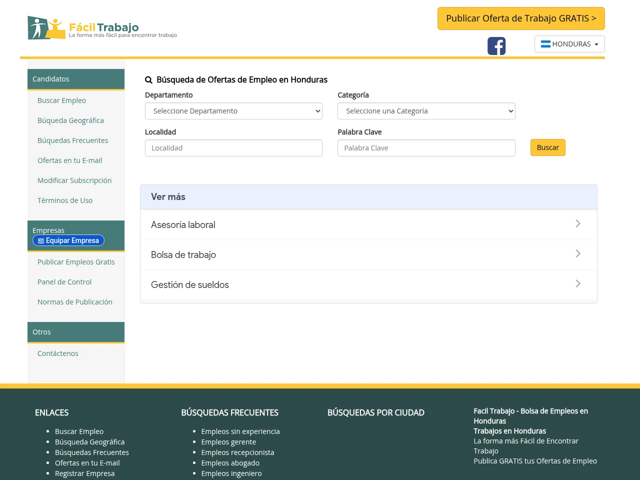 Facil Trabajo website screenshot