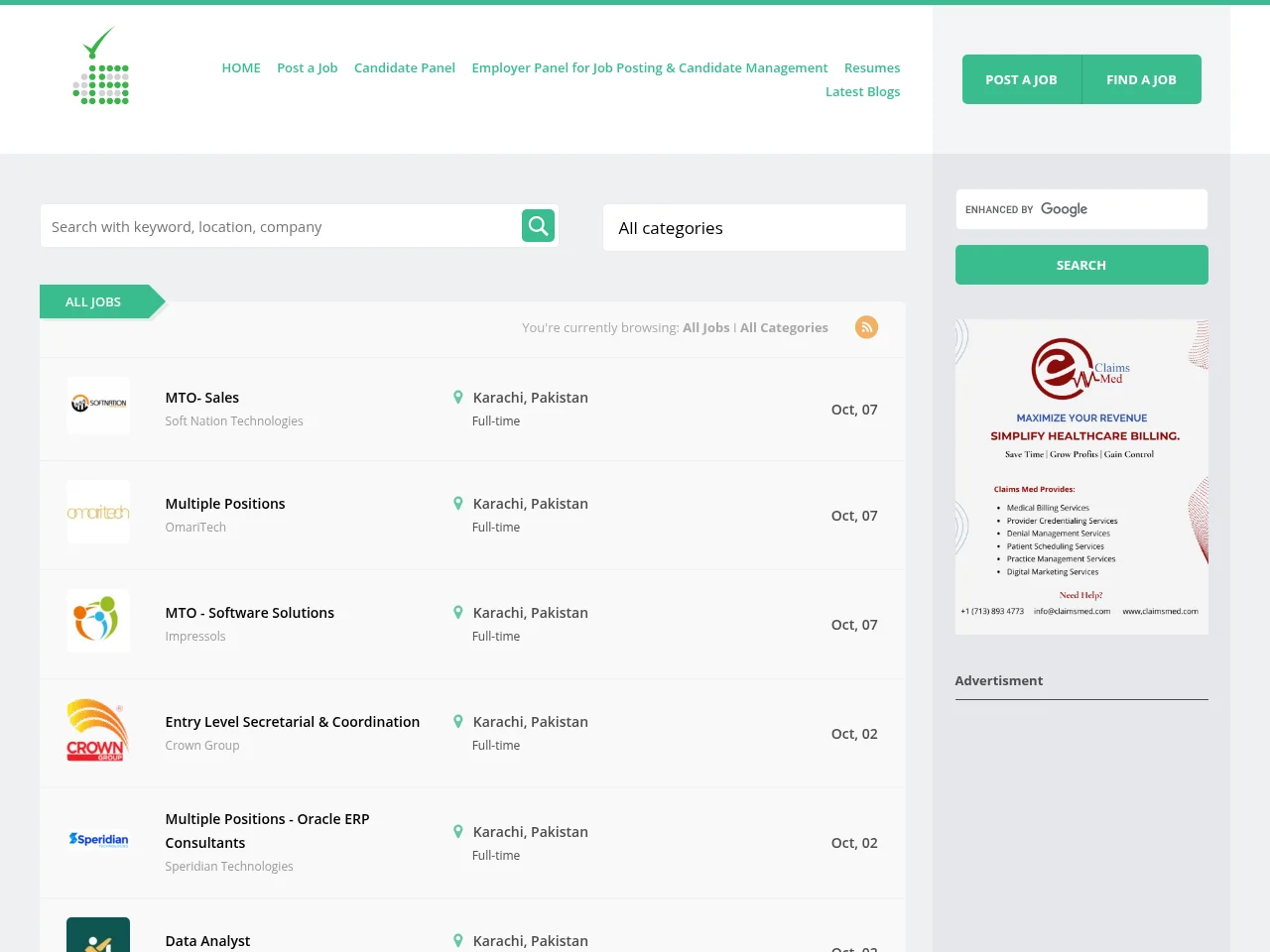 Jobs Section screenshot Jobs Section website screenshot