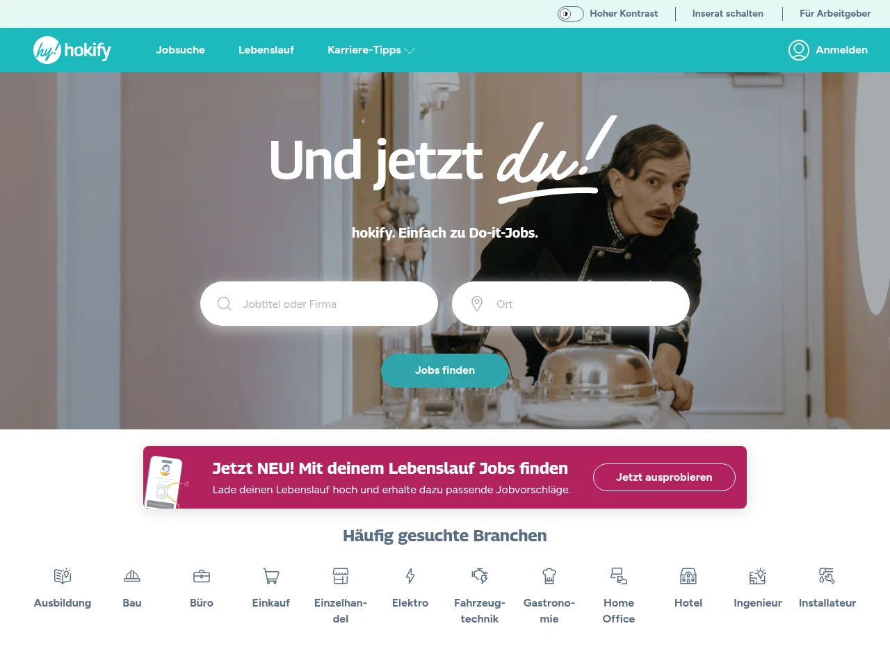 hokify website screenshot