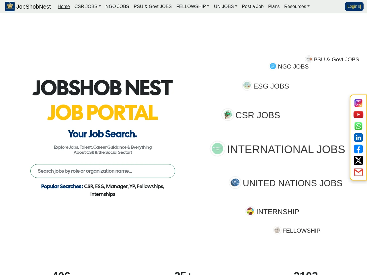 JobShobNest website screenshot