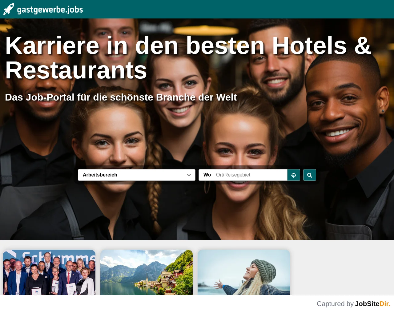 Gastgewerbe website screenshot