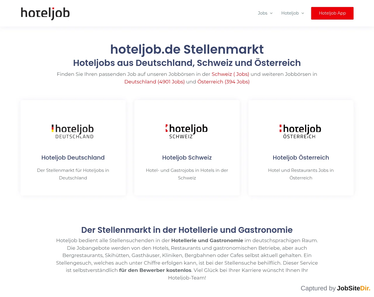 hoteljob screenshot hoteljob website screenshot