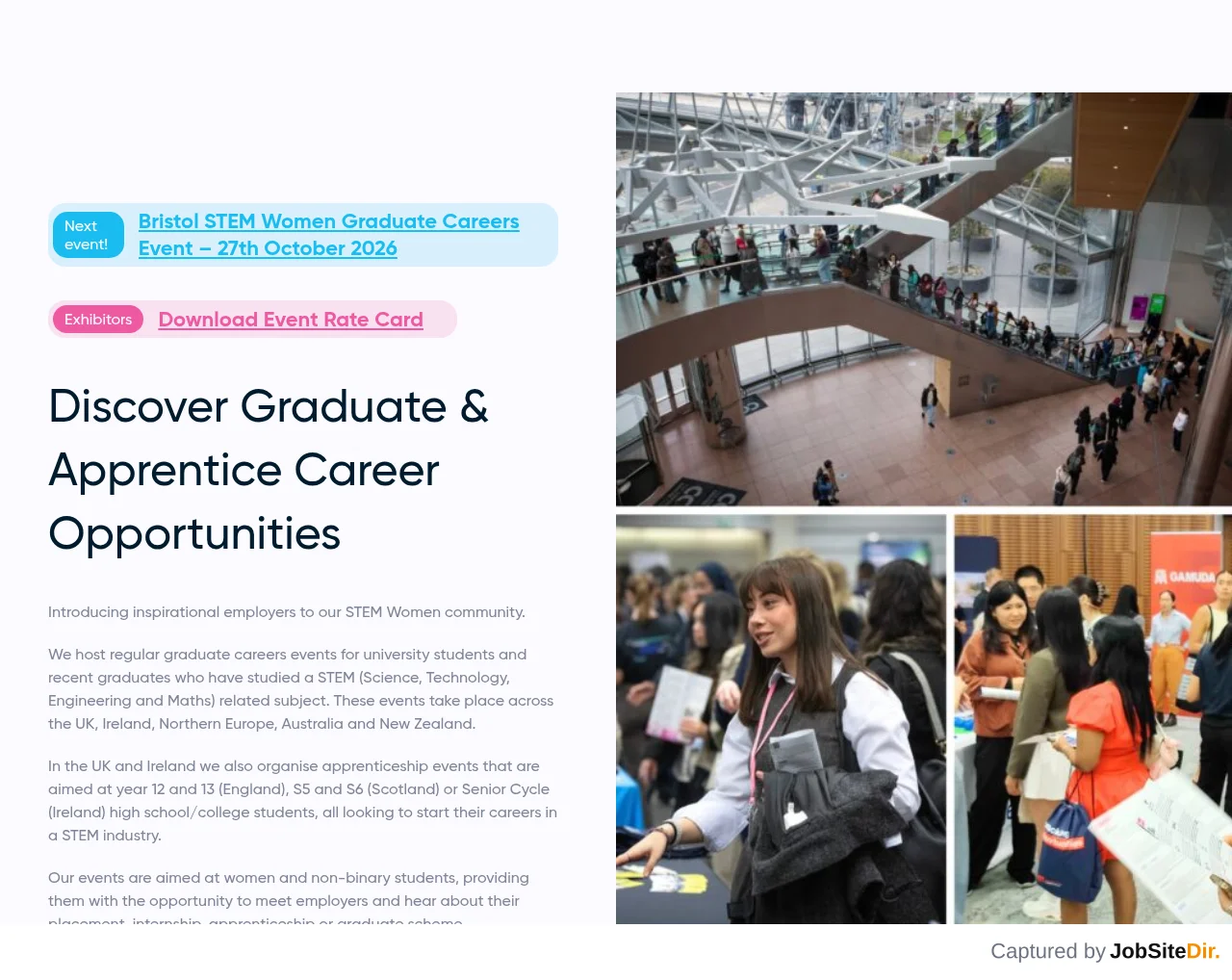 STEM Women screenshot STEM Women website screenshot