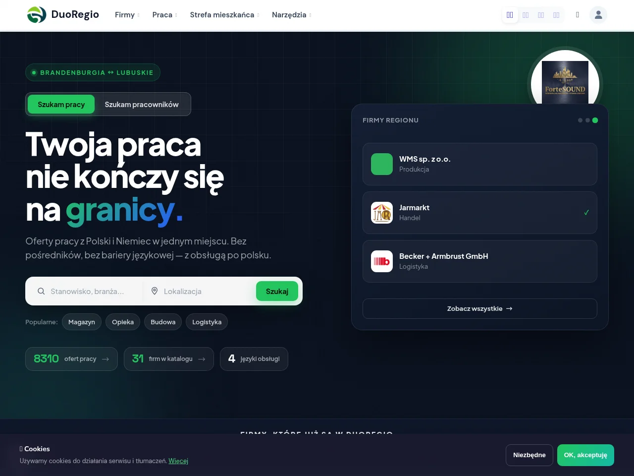 DuoRegio website screenshot