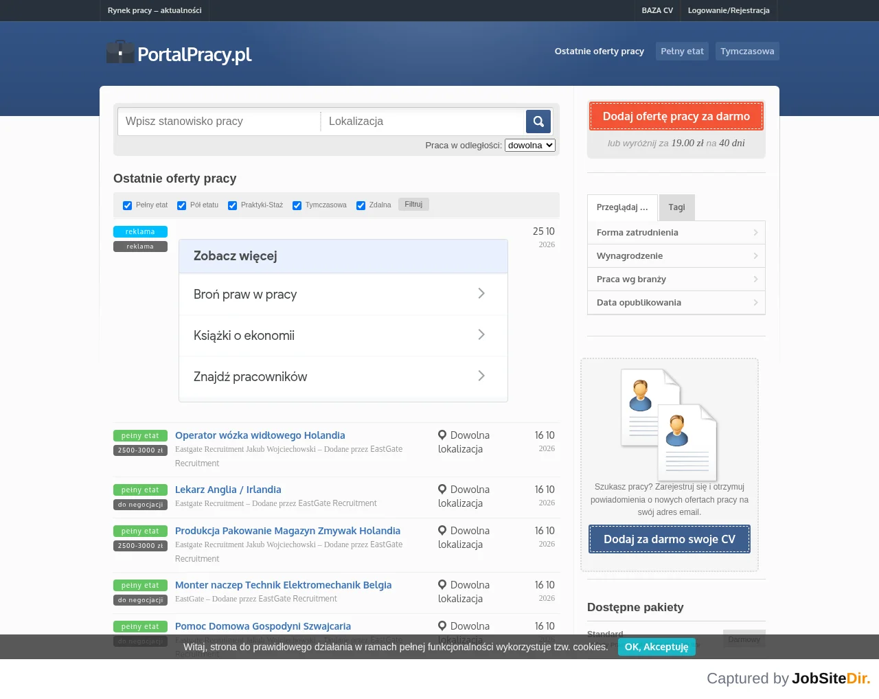 Portal Pracy website screenshot
