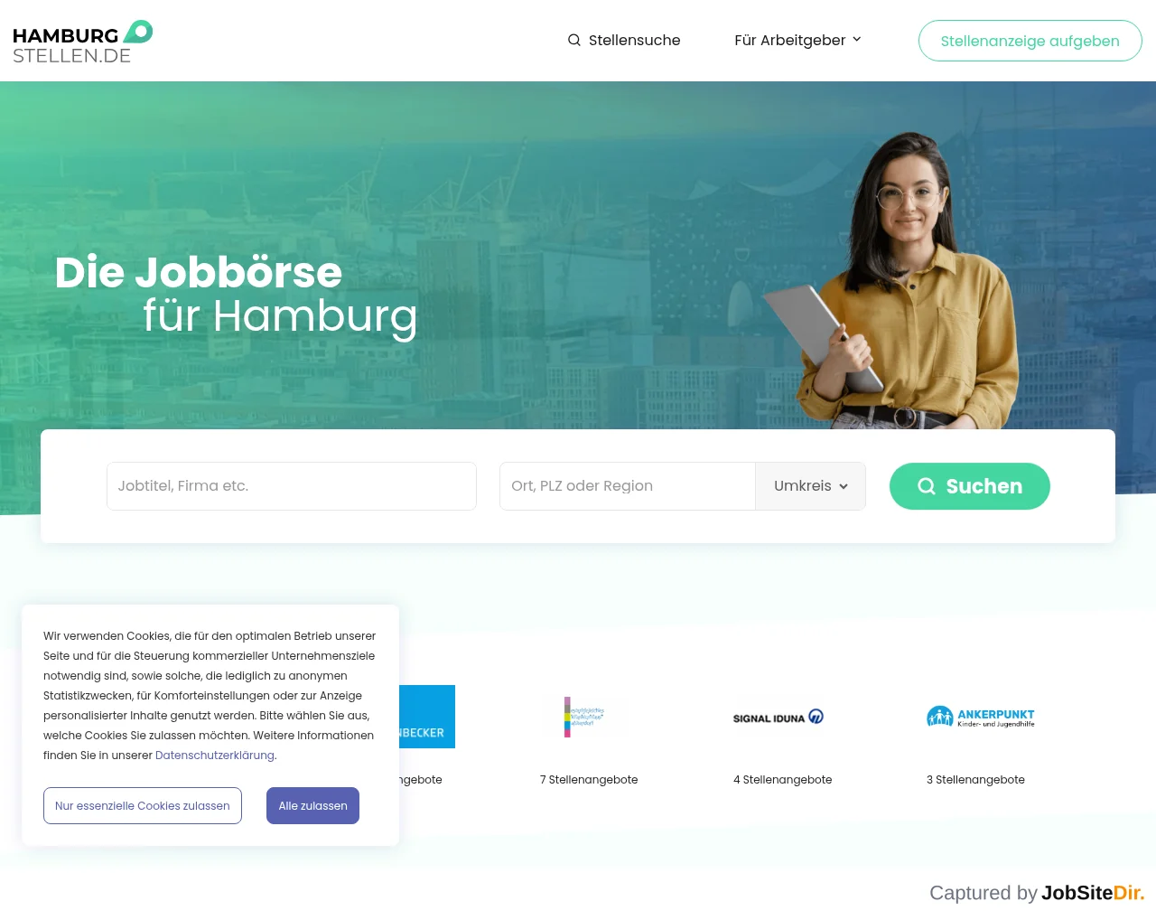 Hamburg-Stellen screenshot Hamburg-Stellen website screenshot
