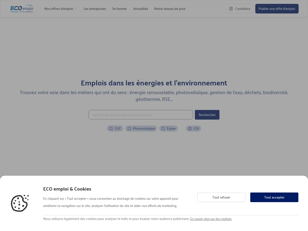 ECO emploi website screenshot