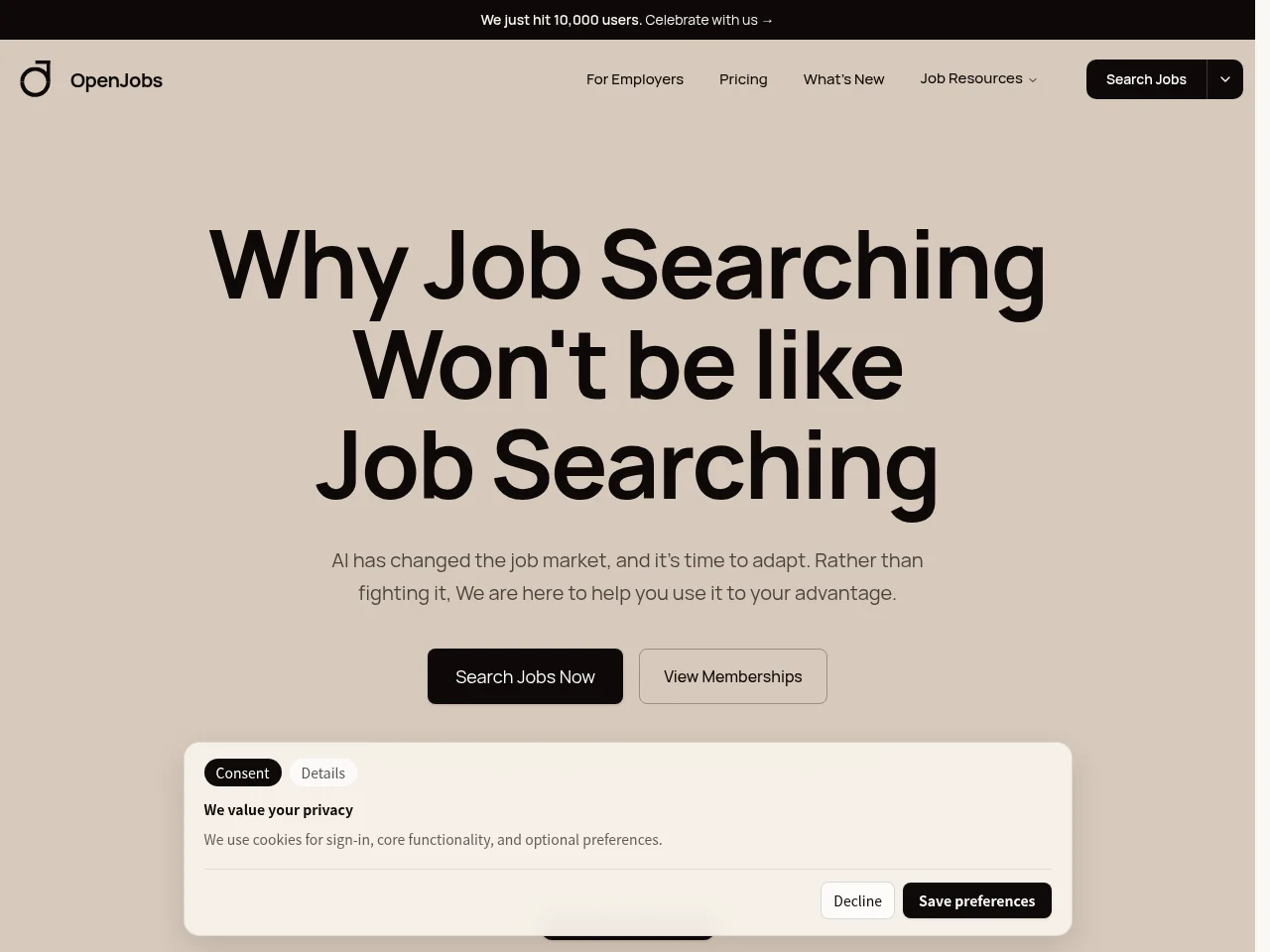 OpenJobs screenshot OpenJobs website screenshot