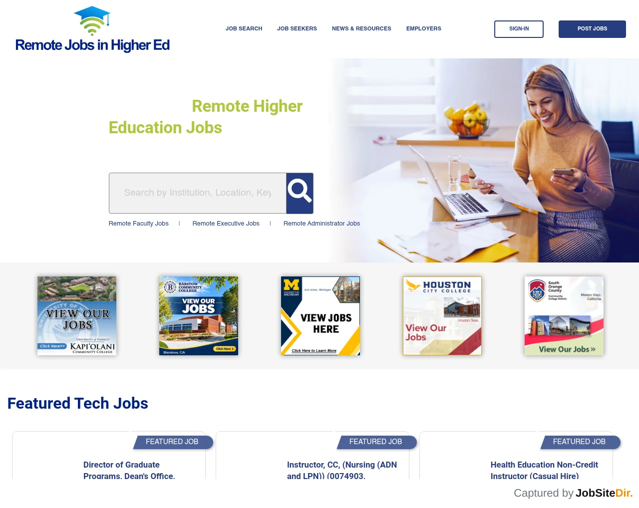 RemoteJobsInHigherEd screenshot RemoteJobsInHigherEd website screenshot