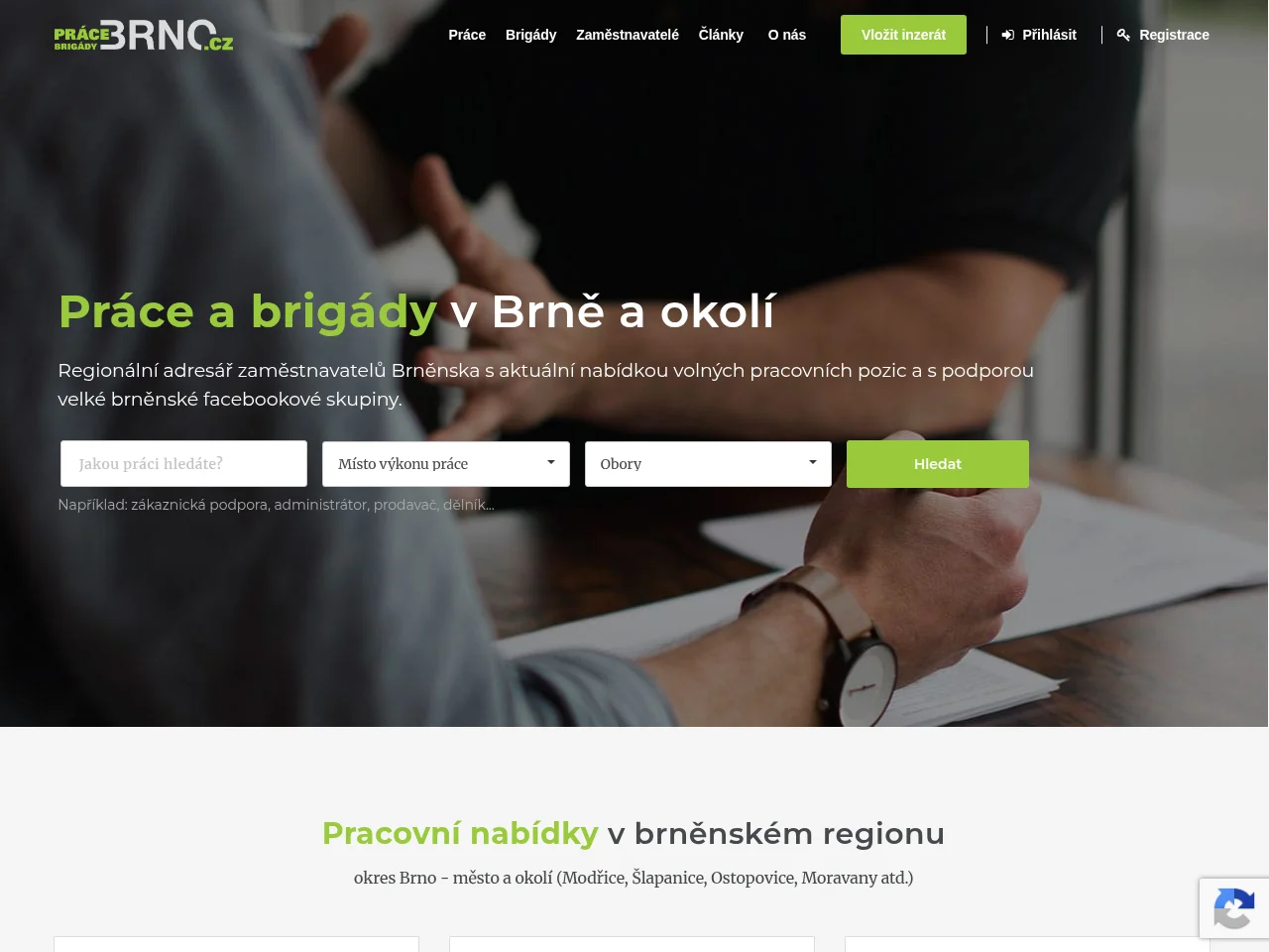 Práce Brigády BRNO screenshot Práce Brigády BRNO website screenshot