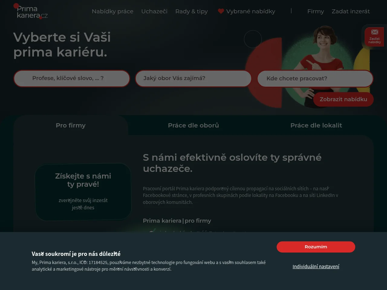 Prima kariera screenshot Prima kariera website screenshot