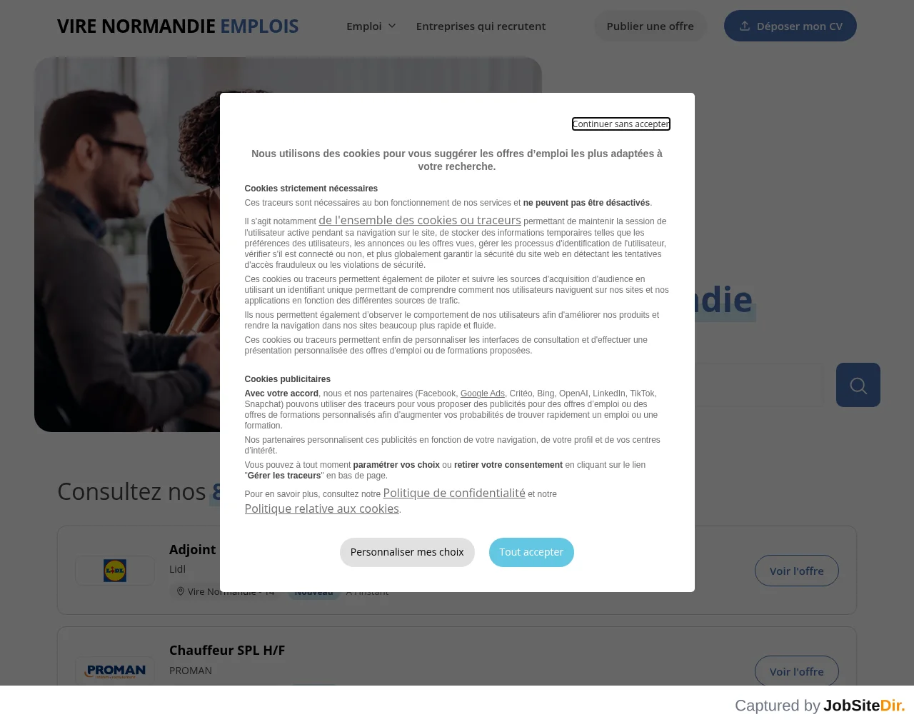 Vire Normandie Emplois screenshot Vire Normandie Emplois website screenshot