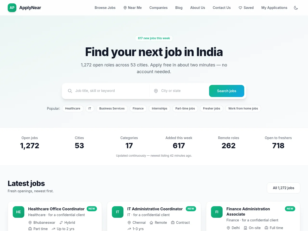 ApplyNear website screenshot