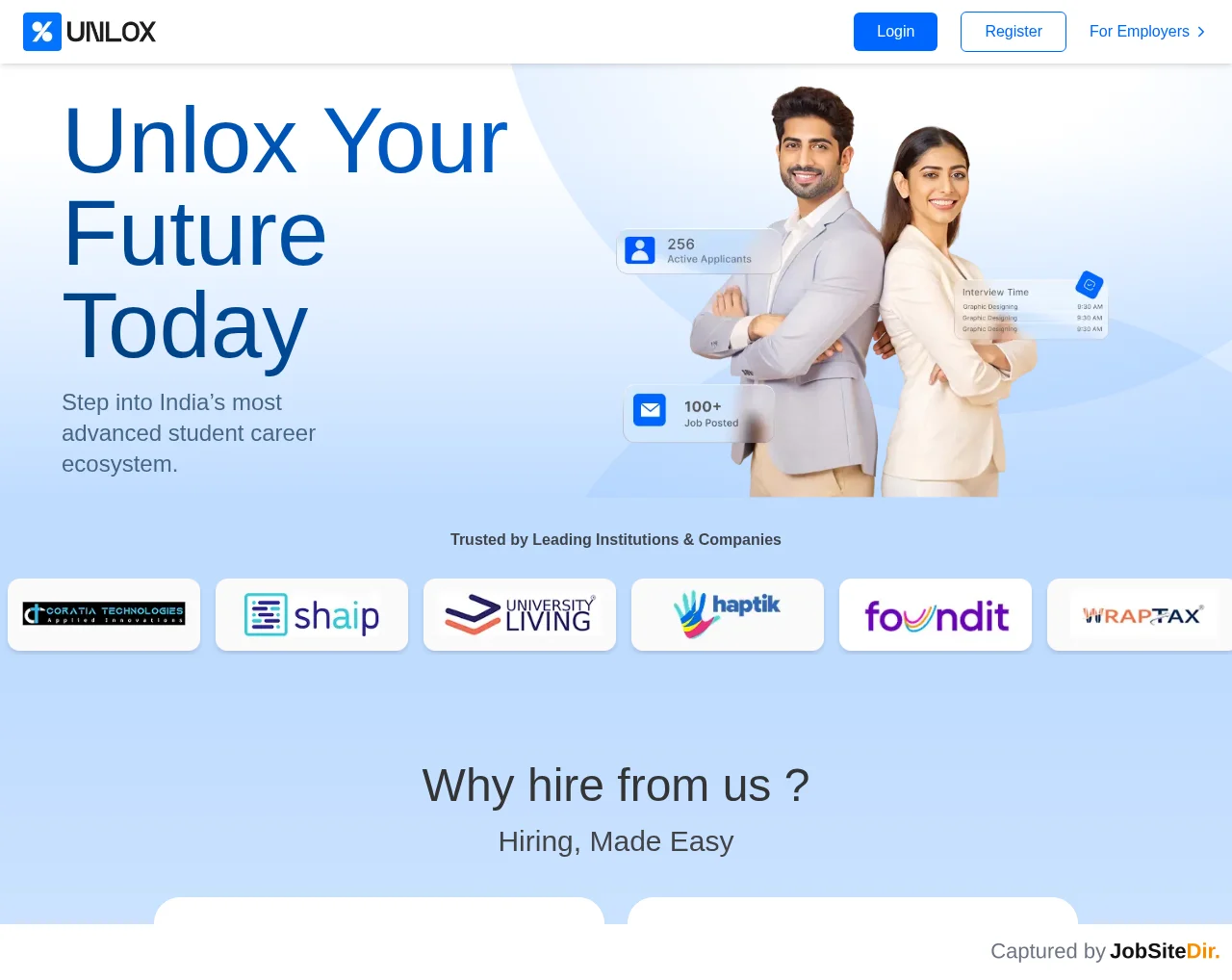 Unlox website screenshot