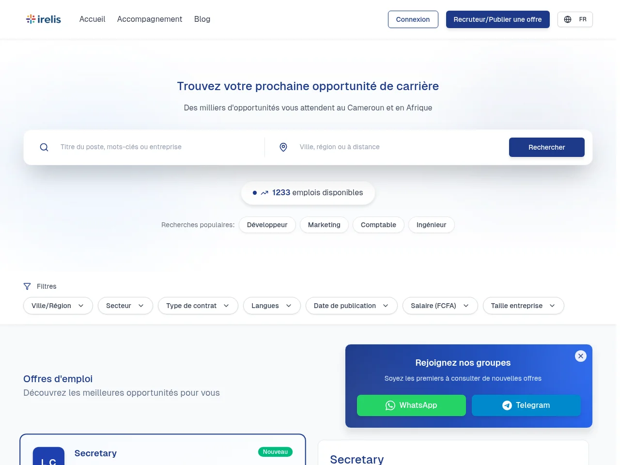 Irelis website screenshot