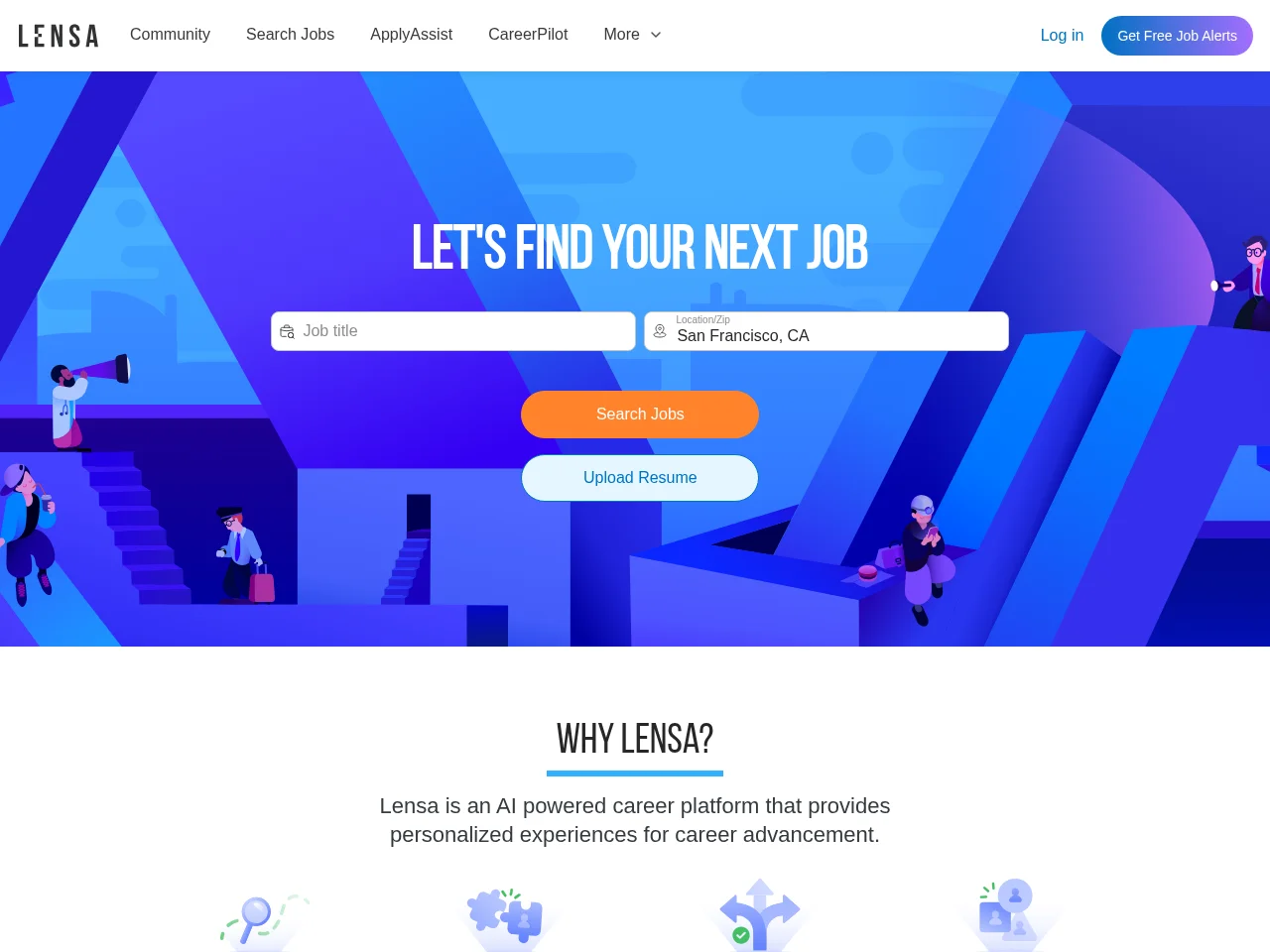 Lensa website screenshot
