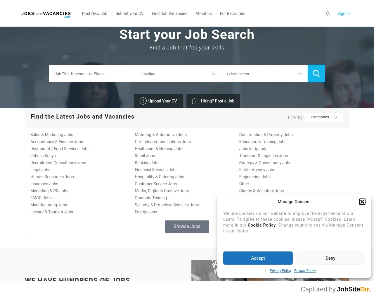 Jobsandvacancies screenshot Jobsandvacancies website screenshot