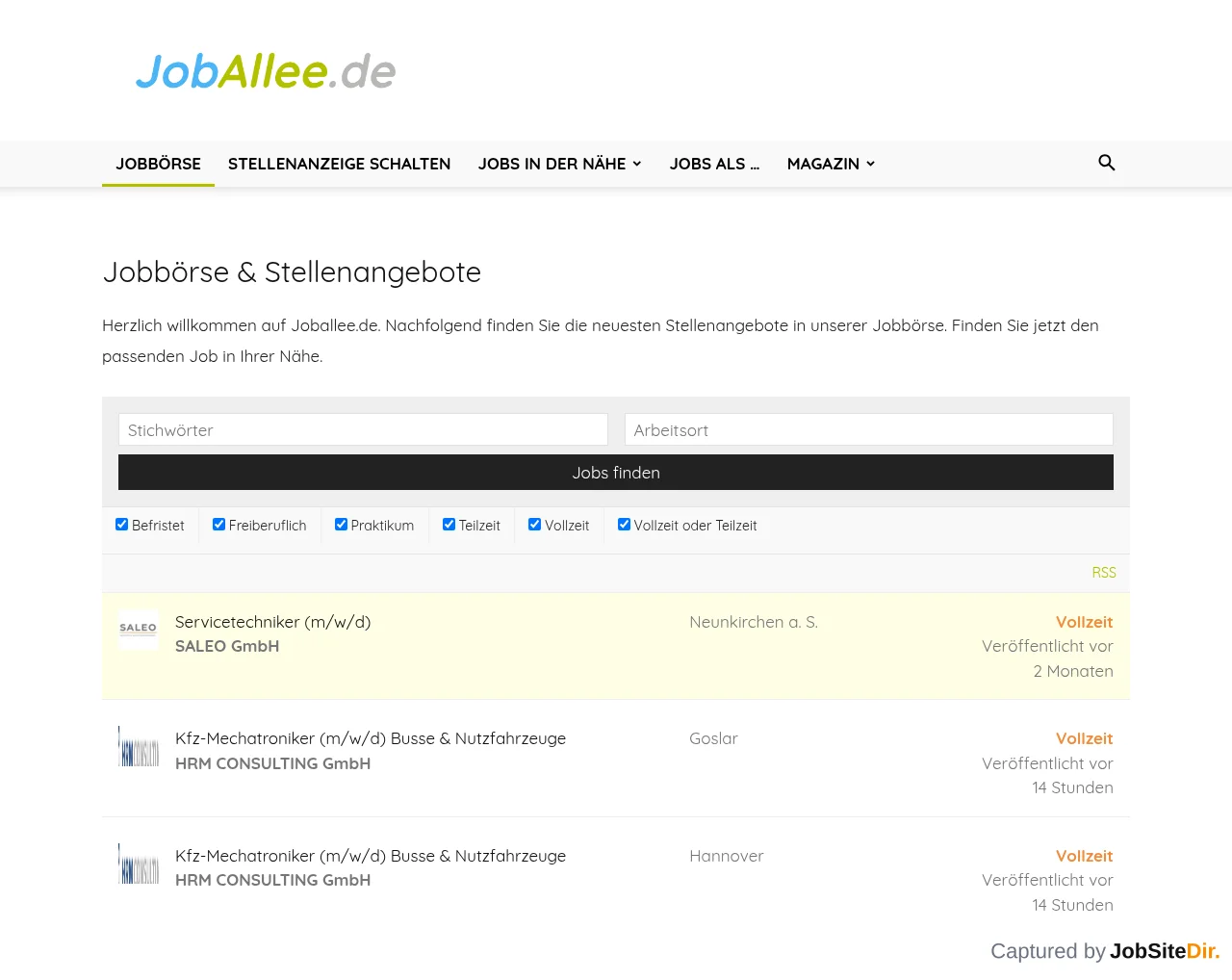 Joballee screenshot Joballee website screenshot
