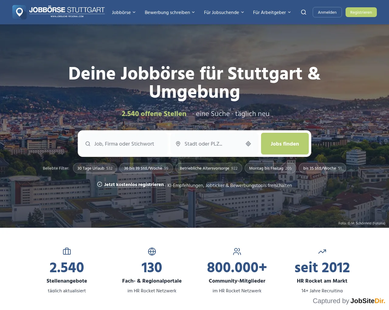 Jobbörse Stuttgart screenshot Jobbörse Stuttgart website screenshot