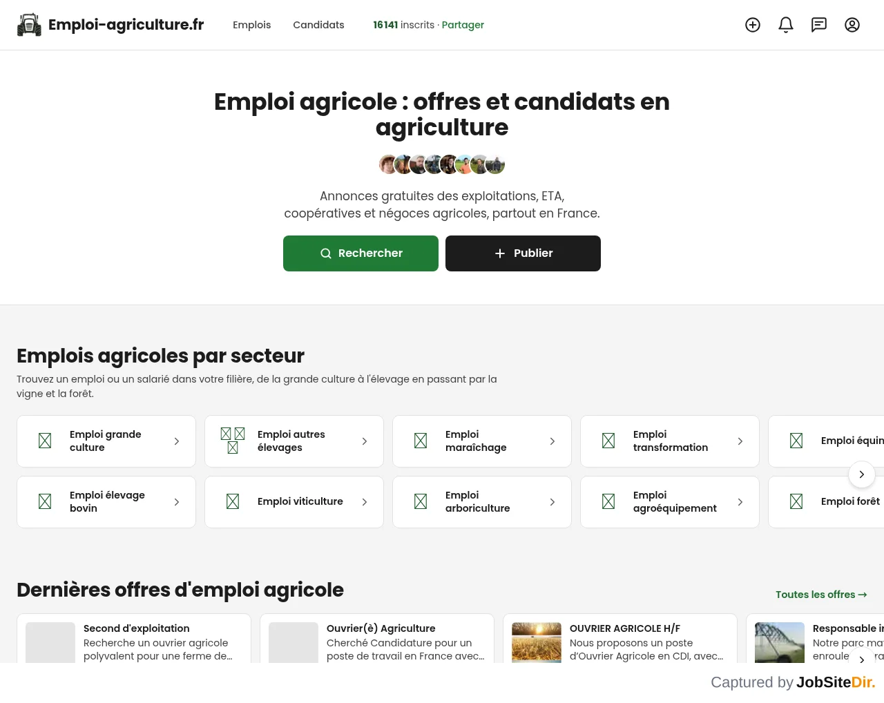 Emploi-agriculture website screenshot