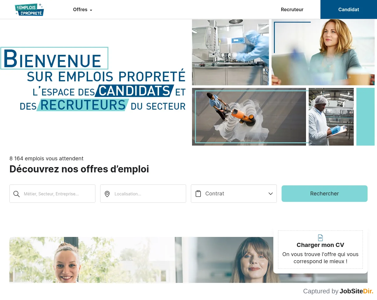Emplois Propreté screenshot Emplois Propreté website screenshot