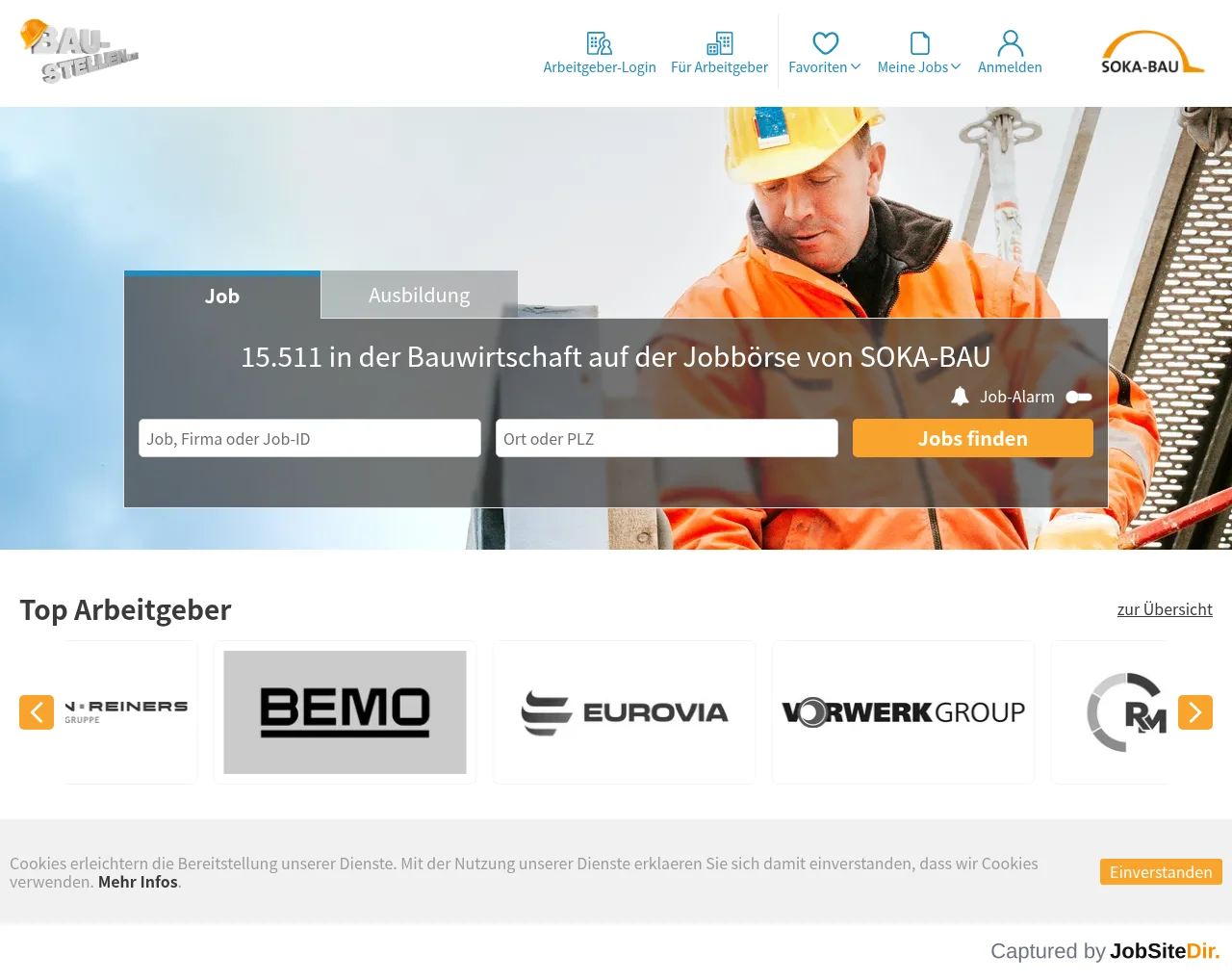 bau-stellen screenshot bau-stellen website screenshot