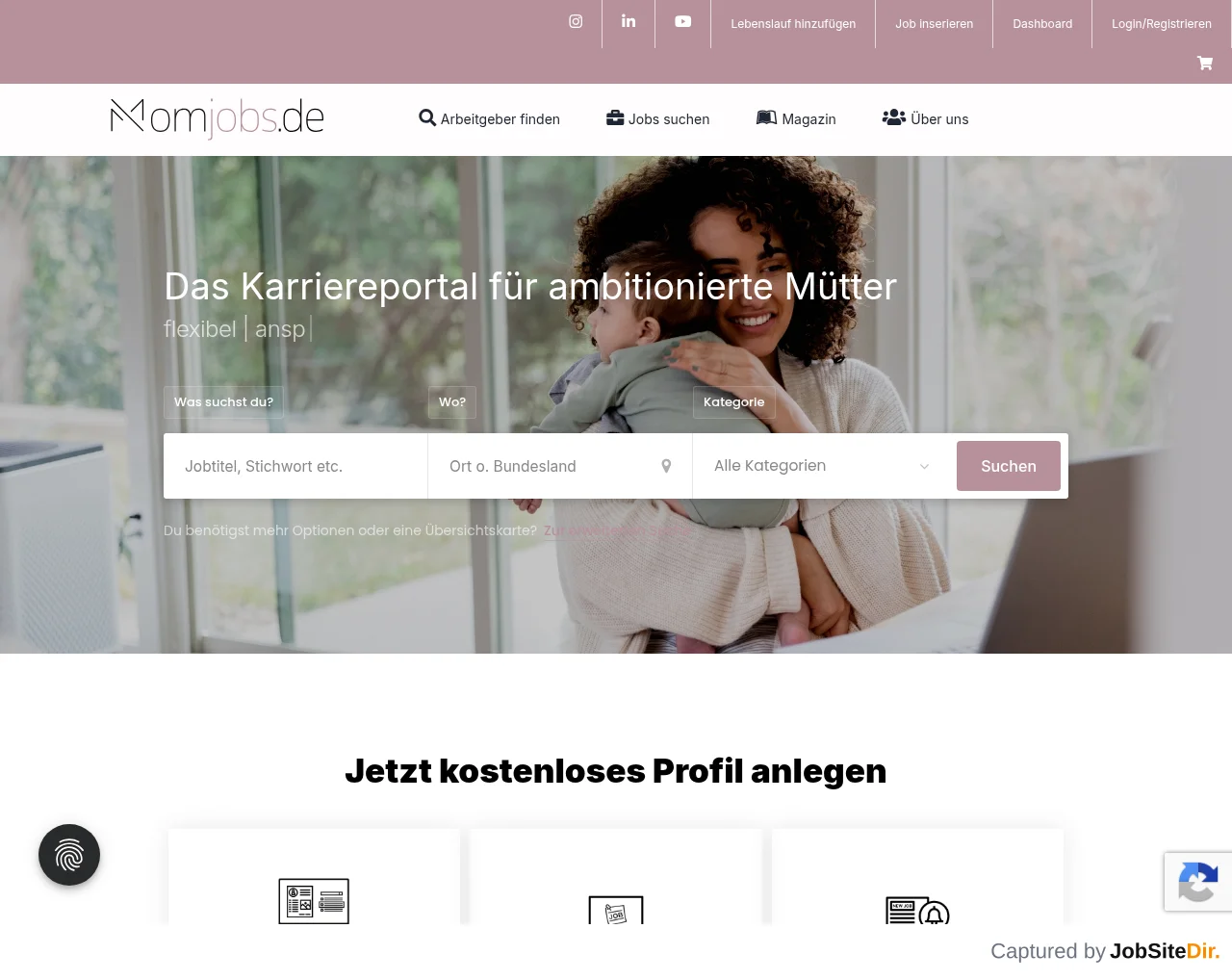 momjobs website screenshot
