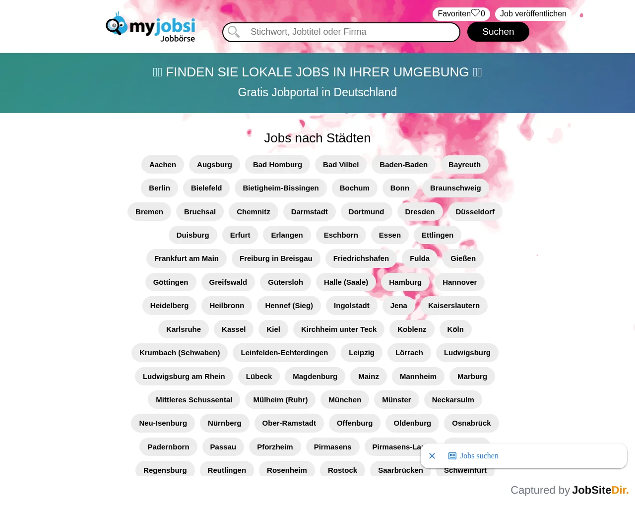 MyJobsi website screenshot