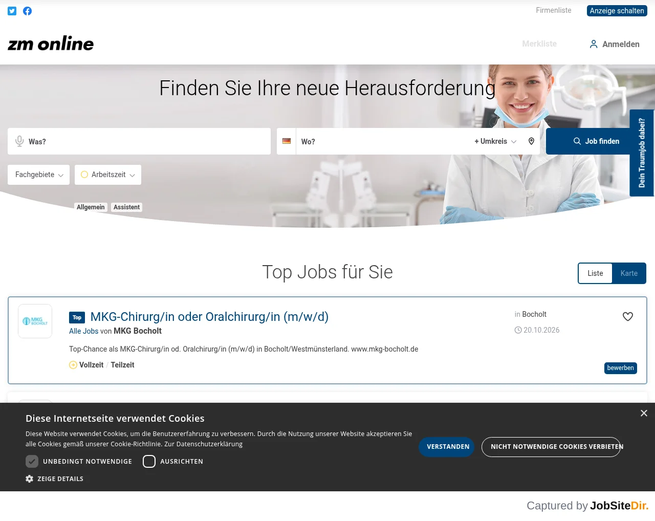 MedTrix Stelle website screenshot