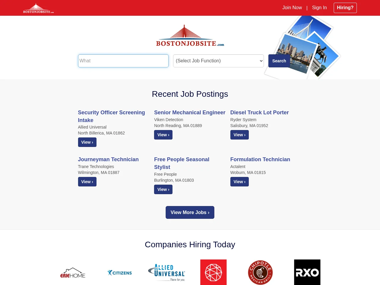 BostonJobSite screenshot BostonJobSite website screenshot